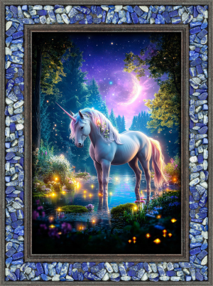 Lapislazuli-Energiebild „Einhorn der Mondzauber“