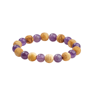 Kraftarmband Palo Santo mit Amethyst