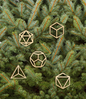 Baumschmuck „Platonische Körper“ 5er Set
