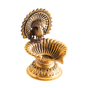 Teelichthalter & Räuchergefäß Gheelampe „Pfau“