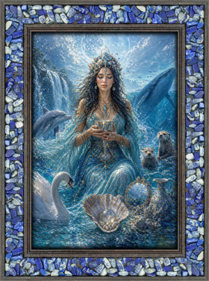 Lapislazuli-Energiebild „Göttin des Wassers“