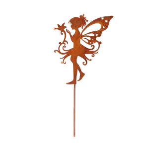 Gartenstecker „Elfe mit Vögelchen“