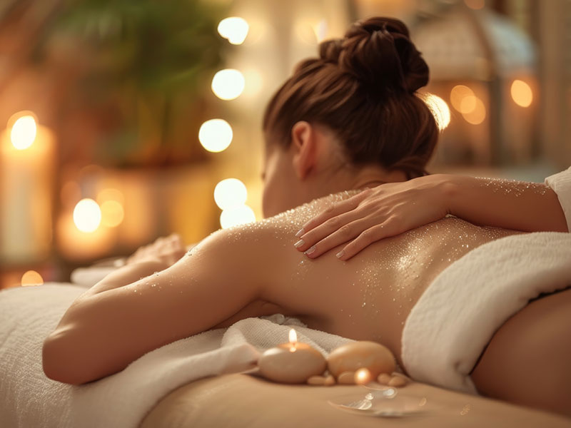 Eine Frau bei einer Wellness-Massage