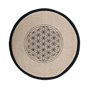 Klangschalenkissen mit Blume des Lebens, Hellgrau