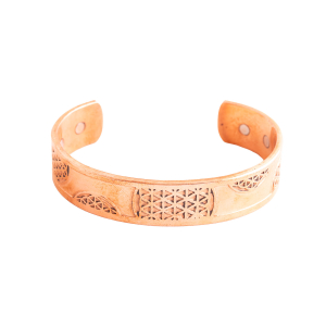 Kupfer Magnetarmreif „Blume des Lebens“, groß