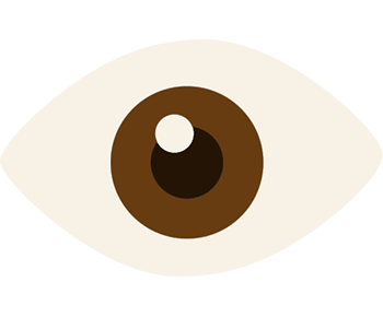 Grafik eines Auges mit brauer Iris