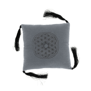 Klangschalenkissen mit Quasten, Dunkelgrau